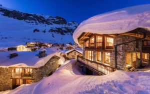 Stone built chalets in Val d’Isere